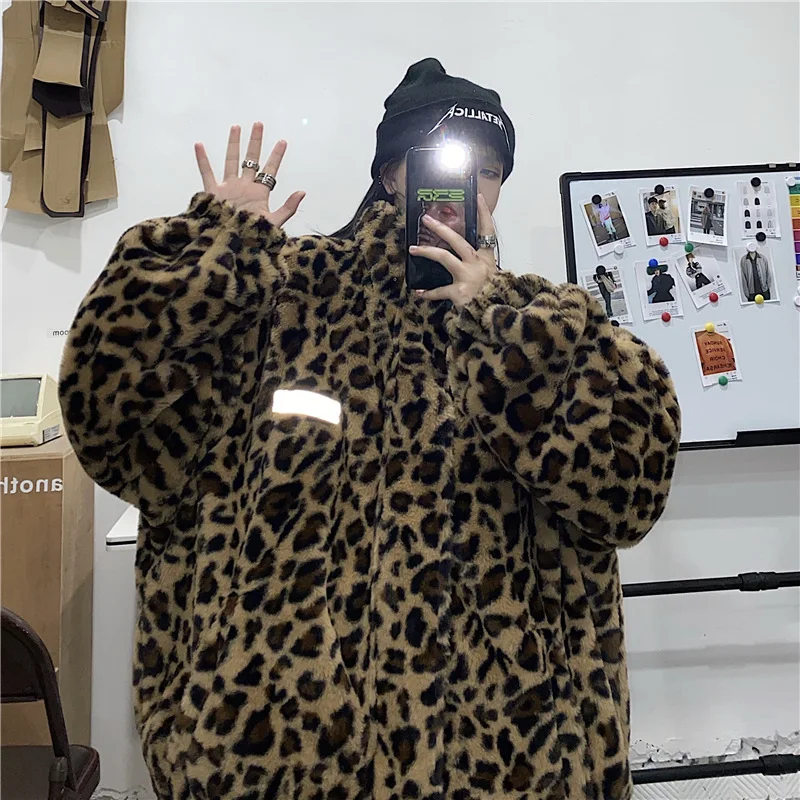 Title 2, Loose Leopard Print Double-sided Trendy Reflect...