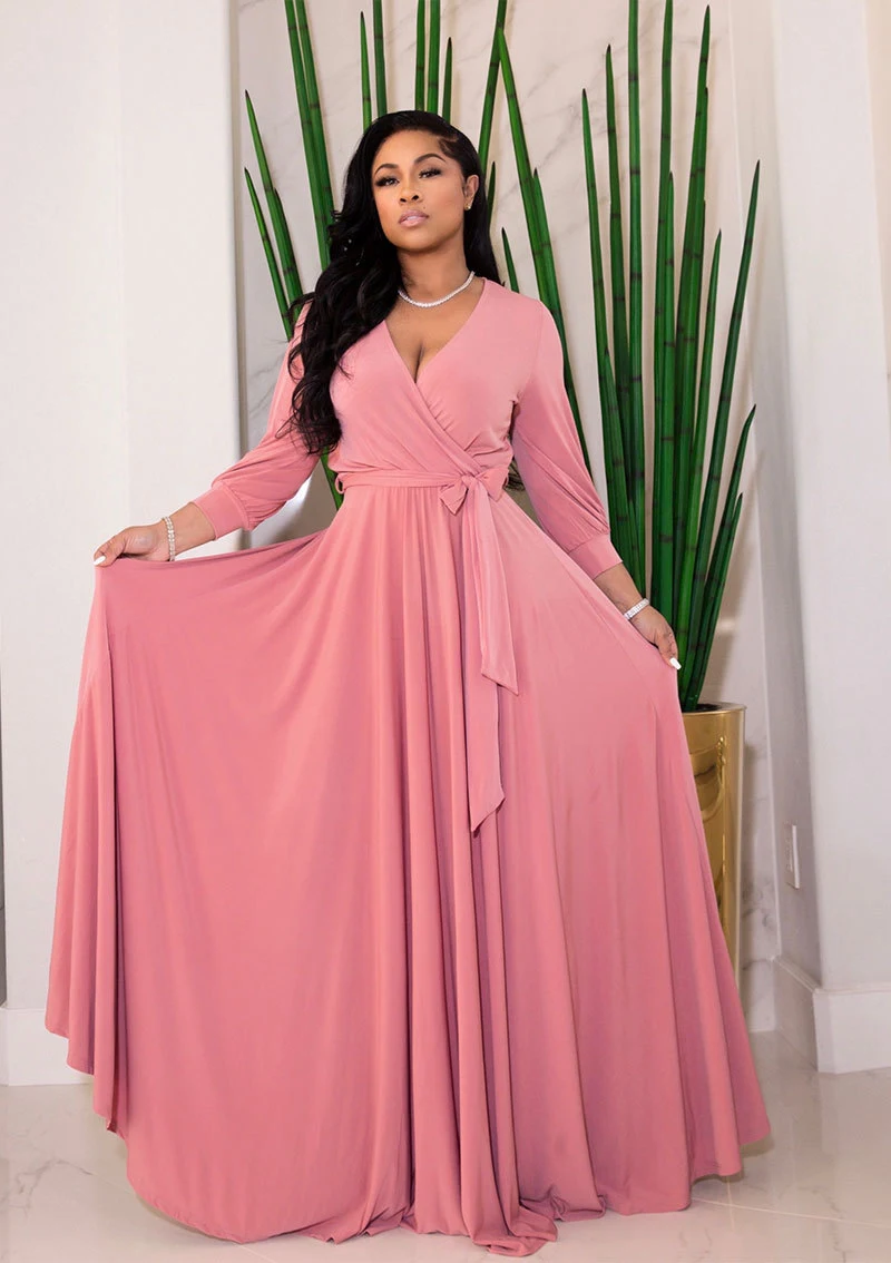 Title 7, Long Sleeve Plus Size Dress Womens Autumn Matu...