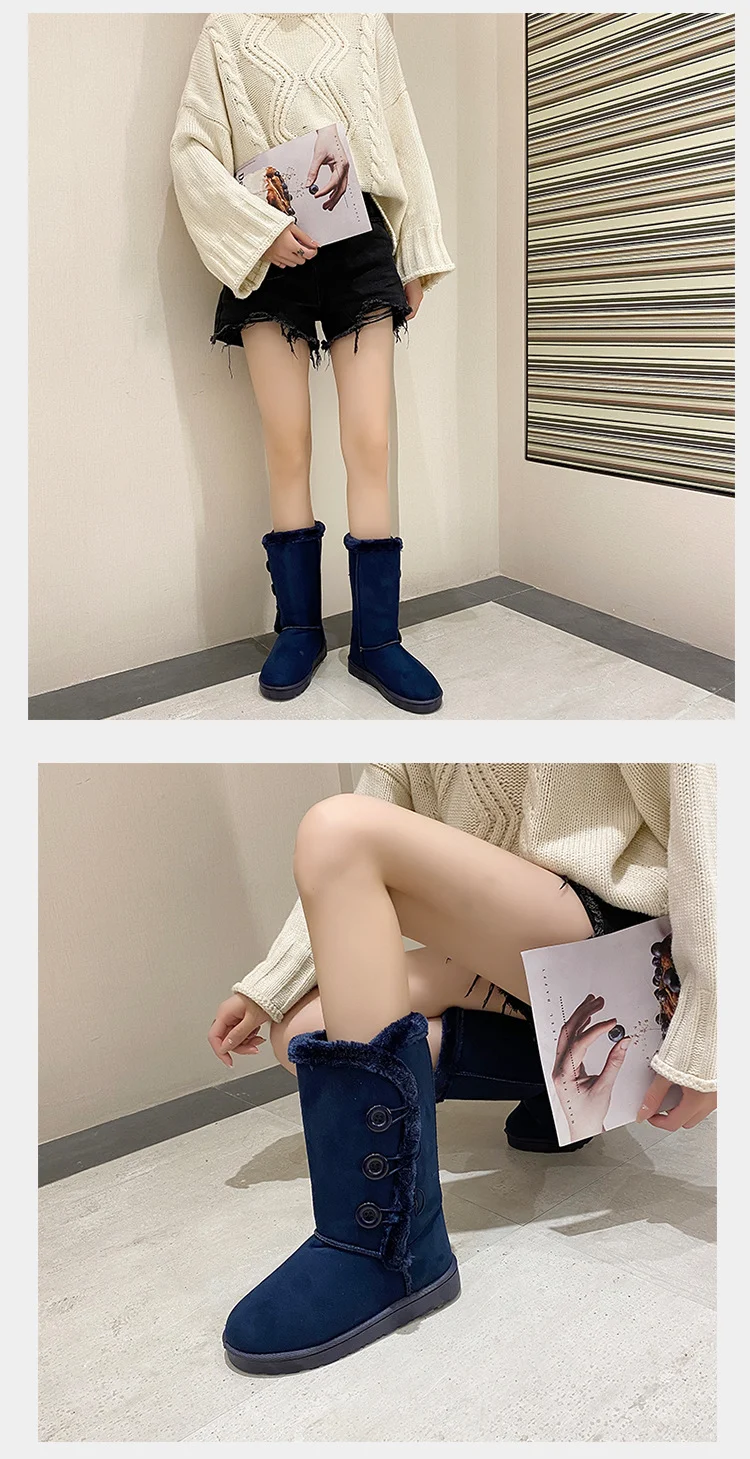 Title 6, High Cotton-padded Shoes Thickened Warm Snow Bo...