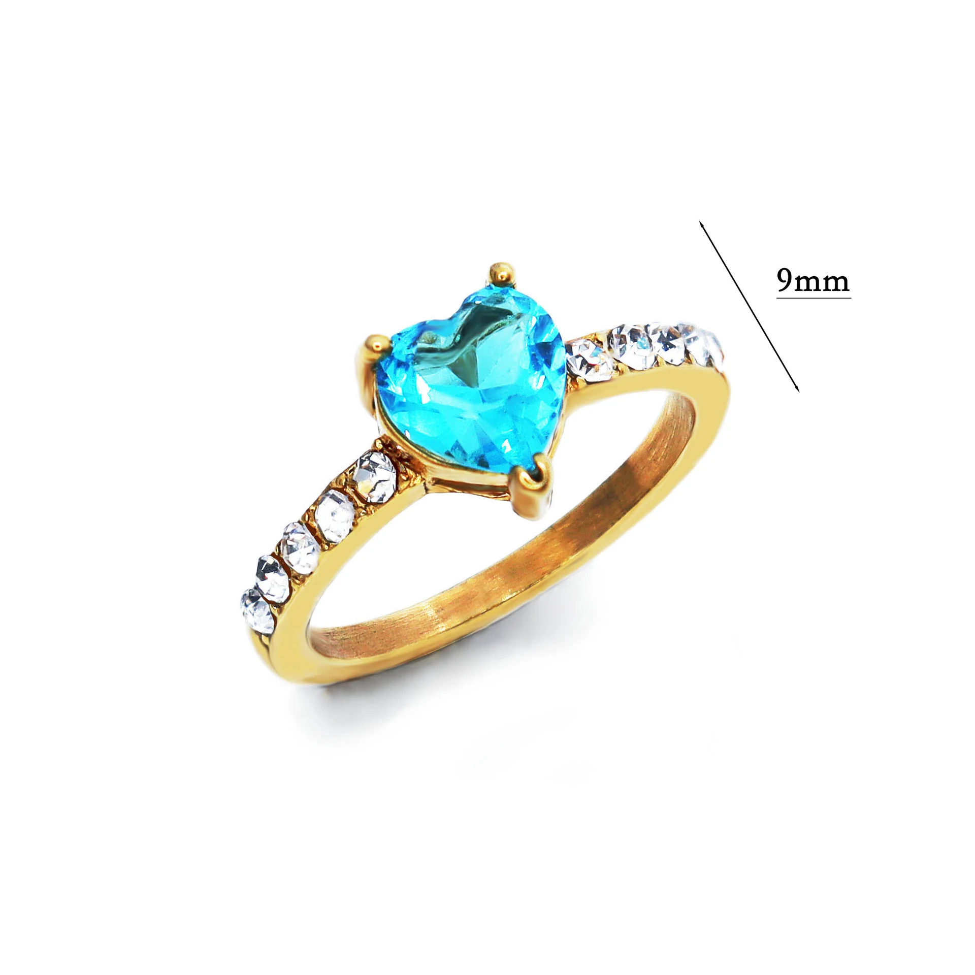 Anel de diamante em aço inoxidável, design luxuoso e leve, cor amor. Joia perfeita para expressar seu amor com elegância. — foto 4