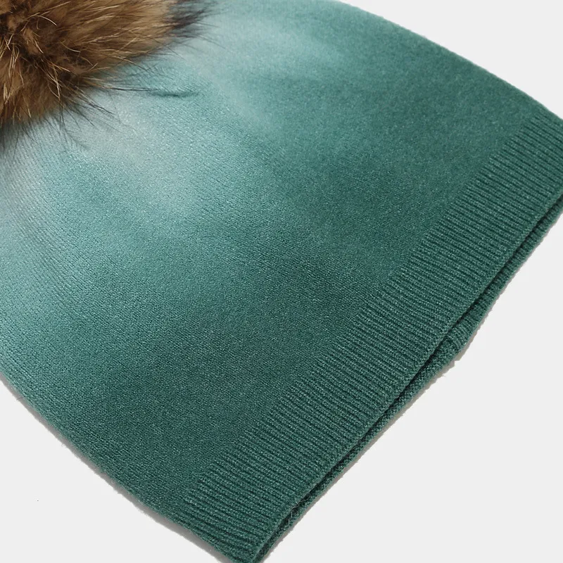 Title 9, Womens Hat Tie Dye Raccoon Fur Ball Sleeve Aut...