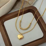 Colar de aço titânio xadrez de camada dupla, personalizado e versátil, estilo para duas pessoas, moda e sofisticação. — foto 8