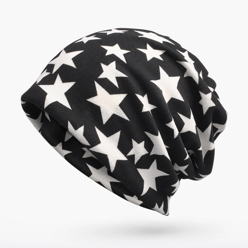 Cachecol Argola 3 em 1 com Gorro Beanie e Estampa Pentagrama para Homens e Mulheres, Camada Dupla Hip Hop com Forro de Veludo — foto 6