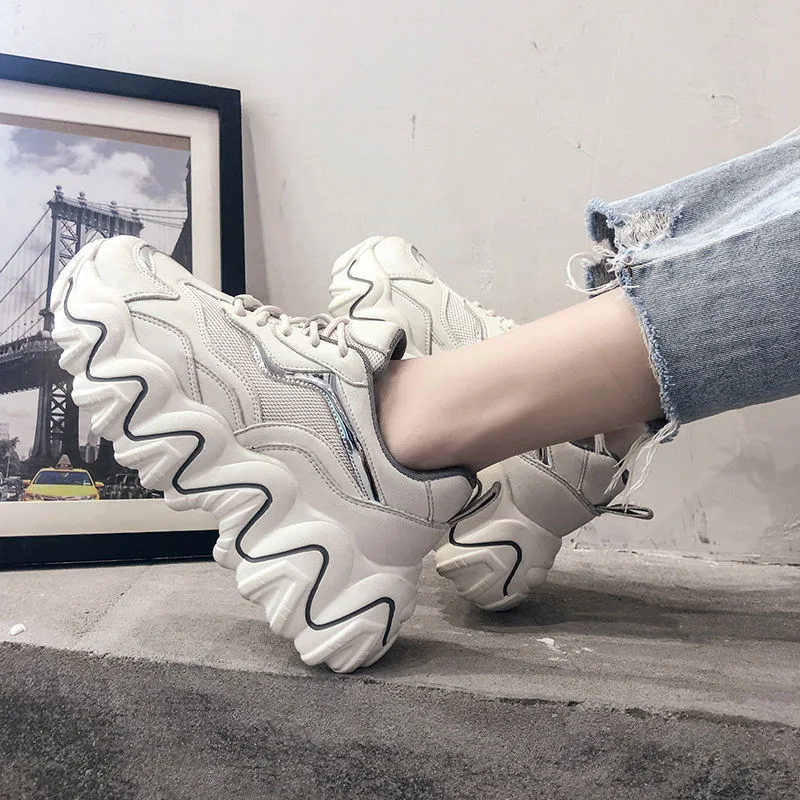 Title 8, Daddy Sneakers White Casual Shoes Ladies Comfor...