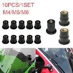 Motorcycle Modified Windshield Rubber Nut Brass Nut Expansion Rubber Well Nut Riveting Fasteners 10, secure and durable — photo 12