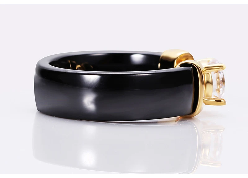 Anel de diamante preto e branco, elegância duradoura. Joia fina para um toque de sofisticação e beleza em cada momento, presente ideal. — foto 5