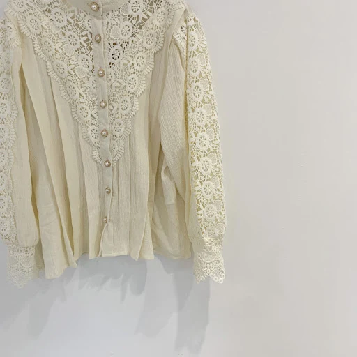 Title 25, Womens Sweet Stand Collar Long Lace Panel Long...