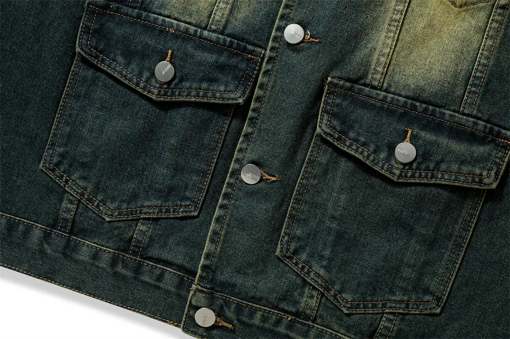 Title 11, Colete de brim masculino com múltiplos bolsos, ...
