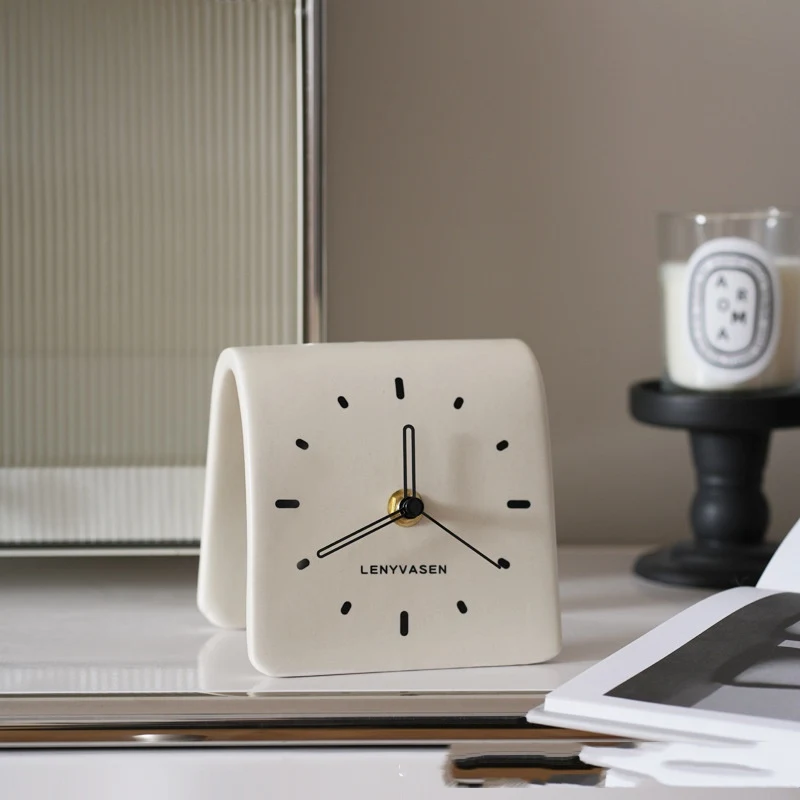 Title 2, Creative Ceramic Table Clock Simple Clock Home ...