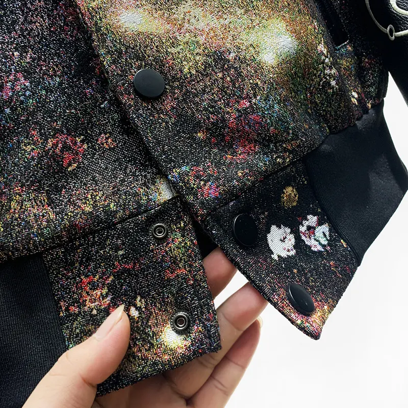 Jaqueta Bordada à Máquina Moda Solta Uniforme de Beisebol Conforto e estilo em uma peça Ideal para um visual moderno e despojado — foto 5