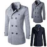 Men's Stand Collar Long Sleeve Wool Trench Coat Offers Warmth and Style Experience Unmatched Comfort and Sophistication — photo 7