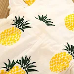 Macacão de algodão com estampa de abacaxi para mulheres, ideal para o verão, confortável e leve, perfeito para um visual fresco e casual. — foto 2