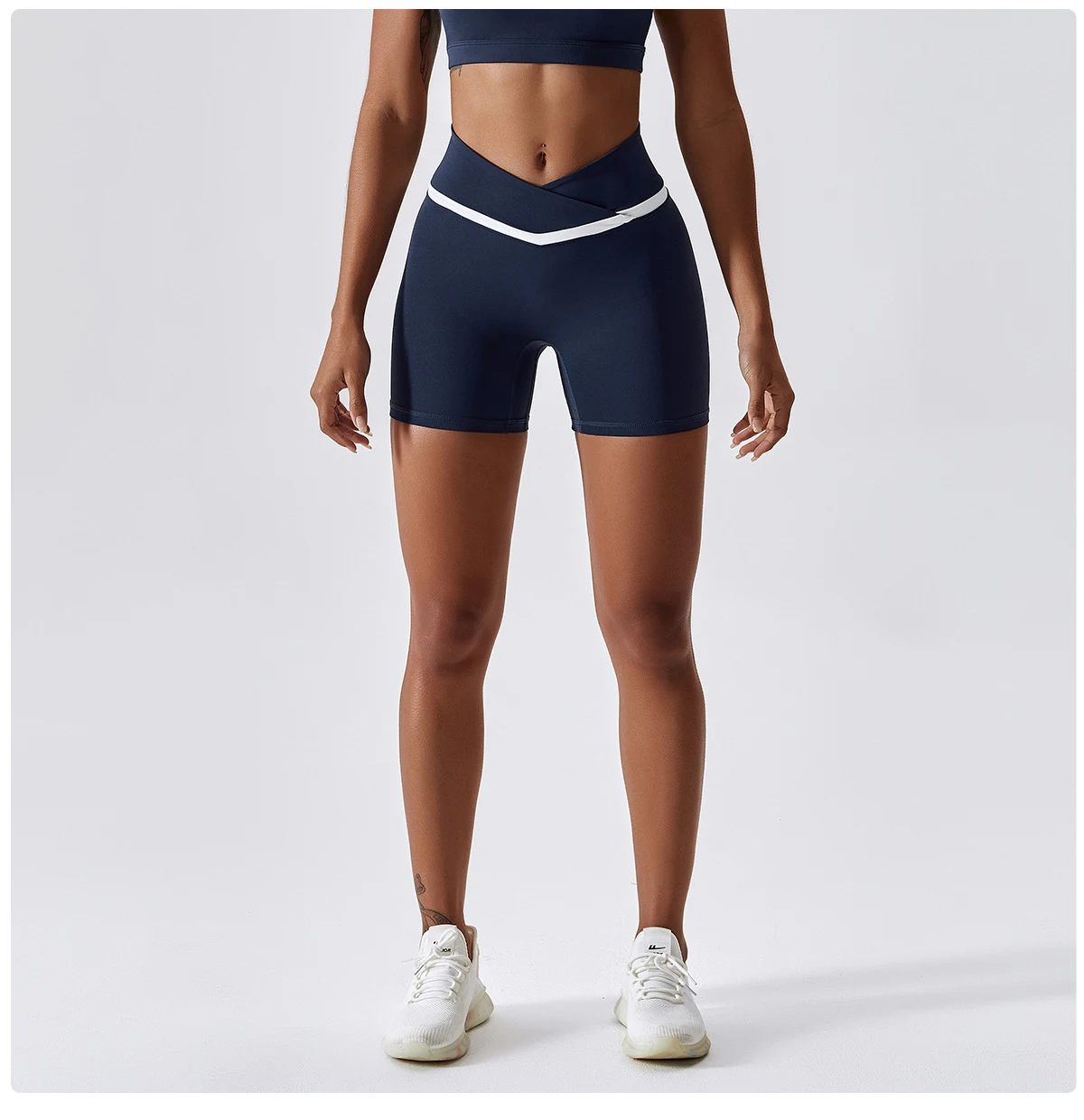 Mallas cruzadas Running, shorts fitness de secado rápido para mujer. Ideal para correr y entrenar. Disfruta tu actividad física. — foto 7