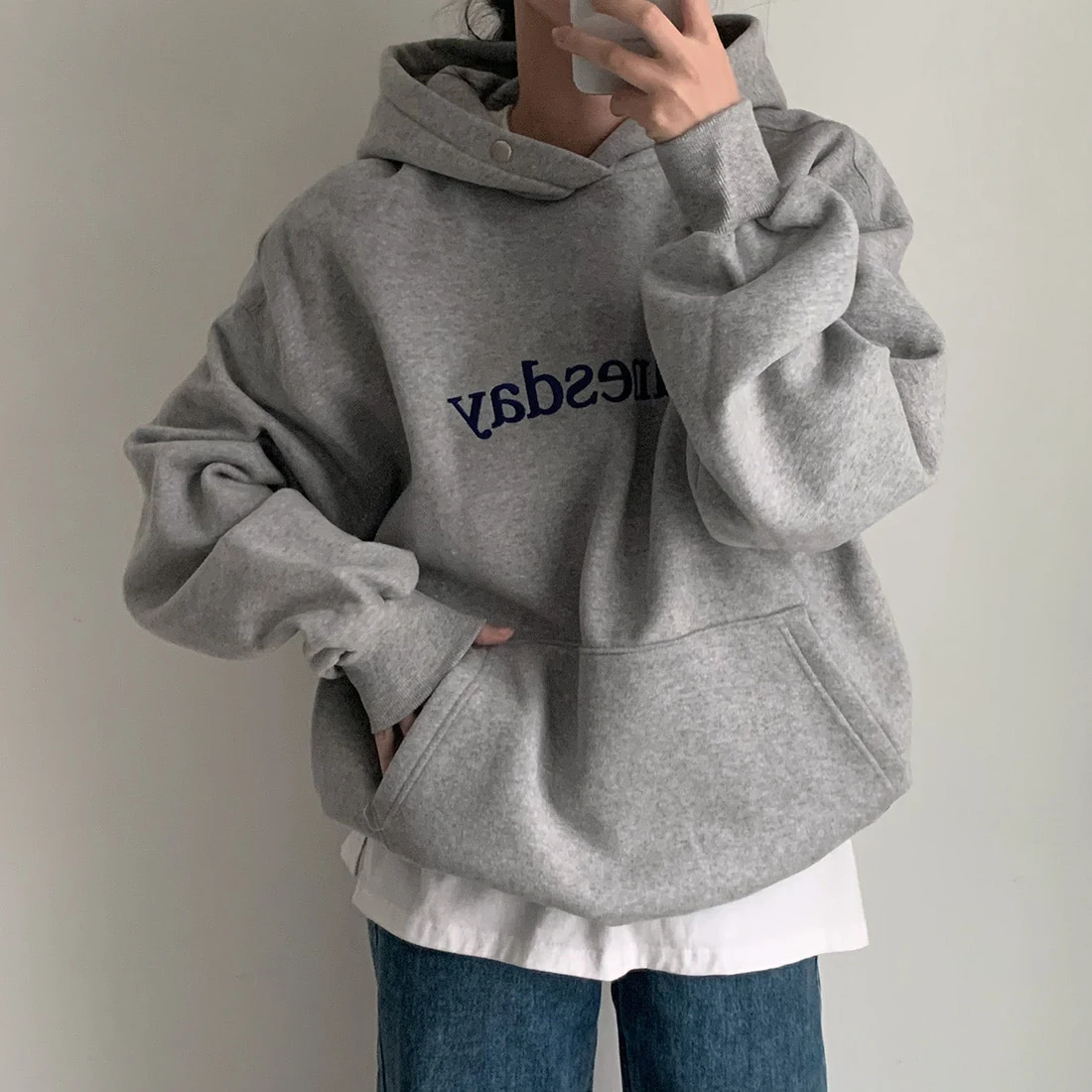 Title 26, Südkorea Chic Winter Student Loose Stickerei Ka...