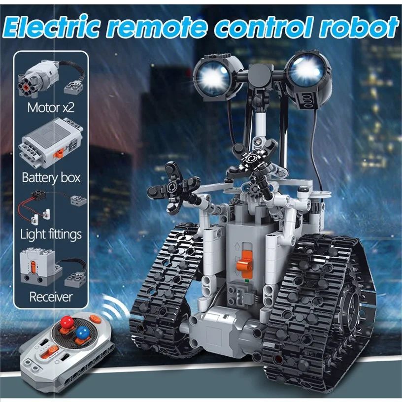Robot electric building blocks for boys with control. Build and control your own robot toy. Remote control building set, — photo 5