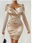 Vestido drapeado ajustado de encaje elegante — foto 1