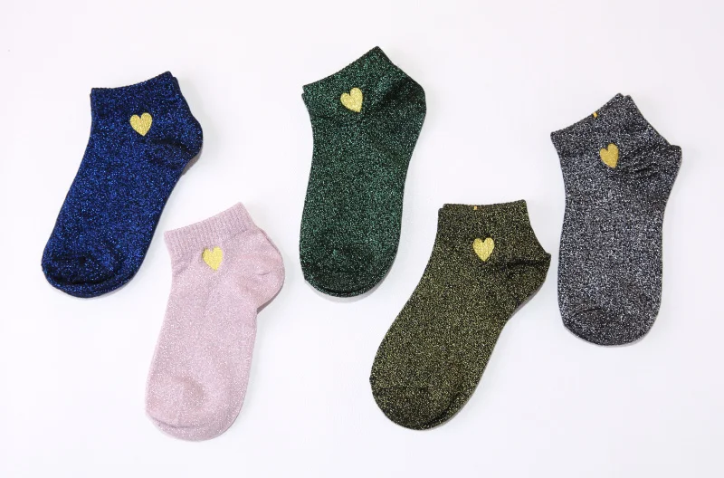 Shiny filigree ladies boat socks, comfortable and invisible, designed for low cut shoes, perfect for everyday wear and s — photo 2
