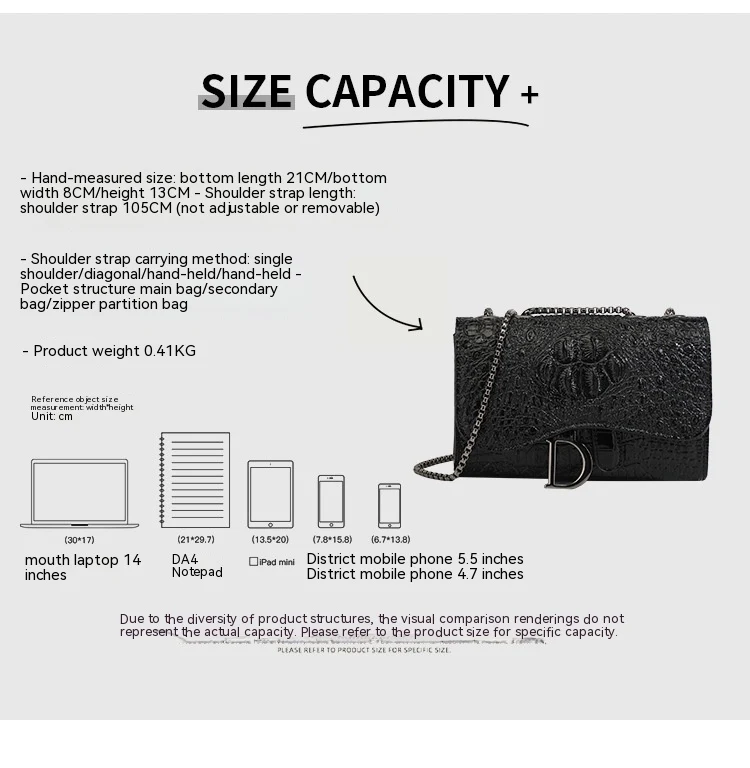 Bolsa Crossbody Quadrada Pequena com Corrente para Mulheres Charmosa e Moderna Perfeita para Levar seus Essenciais com Elegância e Praticidade — foto 9