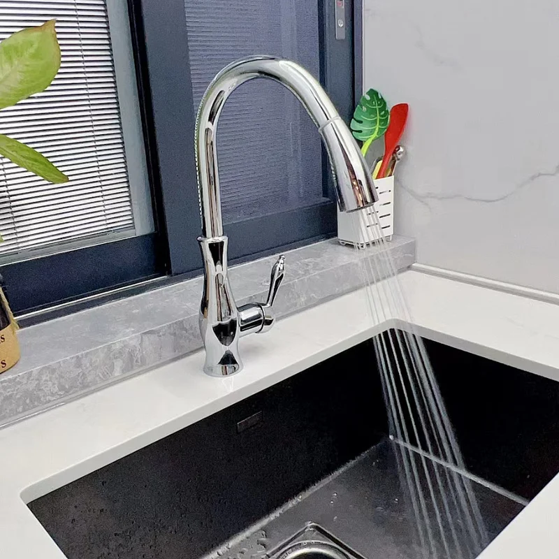 Title 9, French Retro Pull Faucet Copper Classical Kitch...