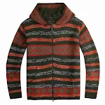 Men's Striped Jacquard Hooded Zipper Knit Cardigan, offering comfort and style, perfect for casual wear, a versatile lay — photo 1