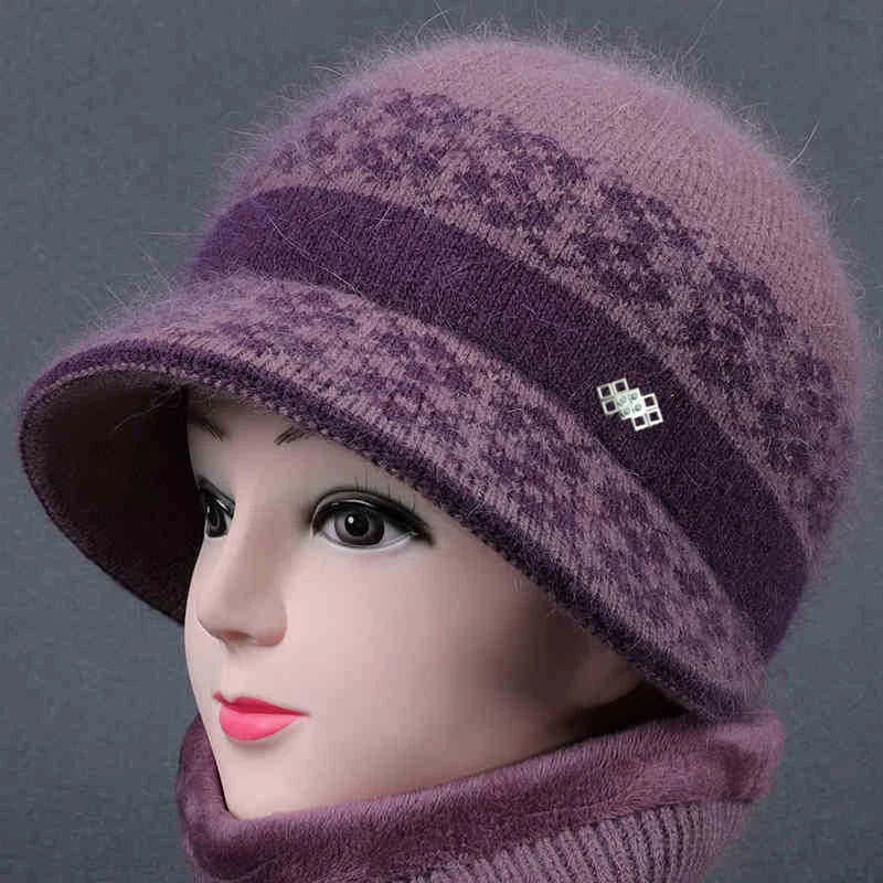Title 5, Plush Thick Old Lady Knitted Cotton Hat