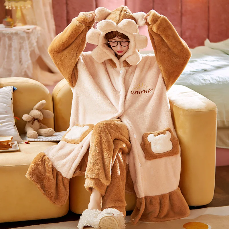 Title 8, Womens Coral Fleece Nightgown Long Fleece Swee...
