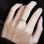 Anel Feminino Vintage com Zircônia Azul Joia de Moda Design Clássico Elegante Presente Ideal para Ocasiões Especiais Noivado Casamento — foto 6