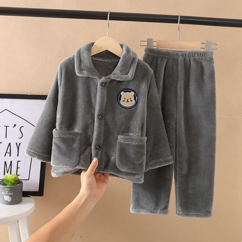Kinderflanellen pyjama Coral Velvet, zacht en comfortabel. Warme en gezellige pyjama set voor kinderen. Perfect voor een goede nachtrust. — foto 7