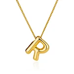 Colar de aço inoxidável 3D com 26 letras de balão. Personalize seu visual com este pingente elegante com iniciais, perfeito para presente. — foto 20