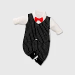 Macacão para Bebê Modelos Primavera e Outono Roupa de Bebê Cavalheiro Roupas de Bebê de Manga Longa Roupas de Bebê Comércio Exterior Conforto — foto 9