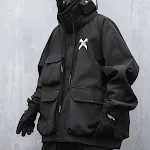 Jaqueta masculina funcional com gola alta, bolsos grandes e à prova de vento. Ideal para uso diário e atividades ao ar livre. — foto 3