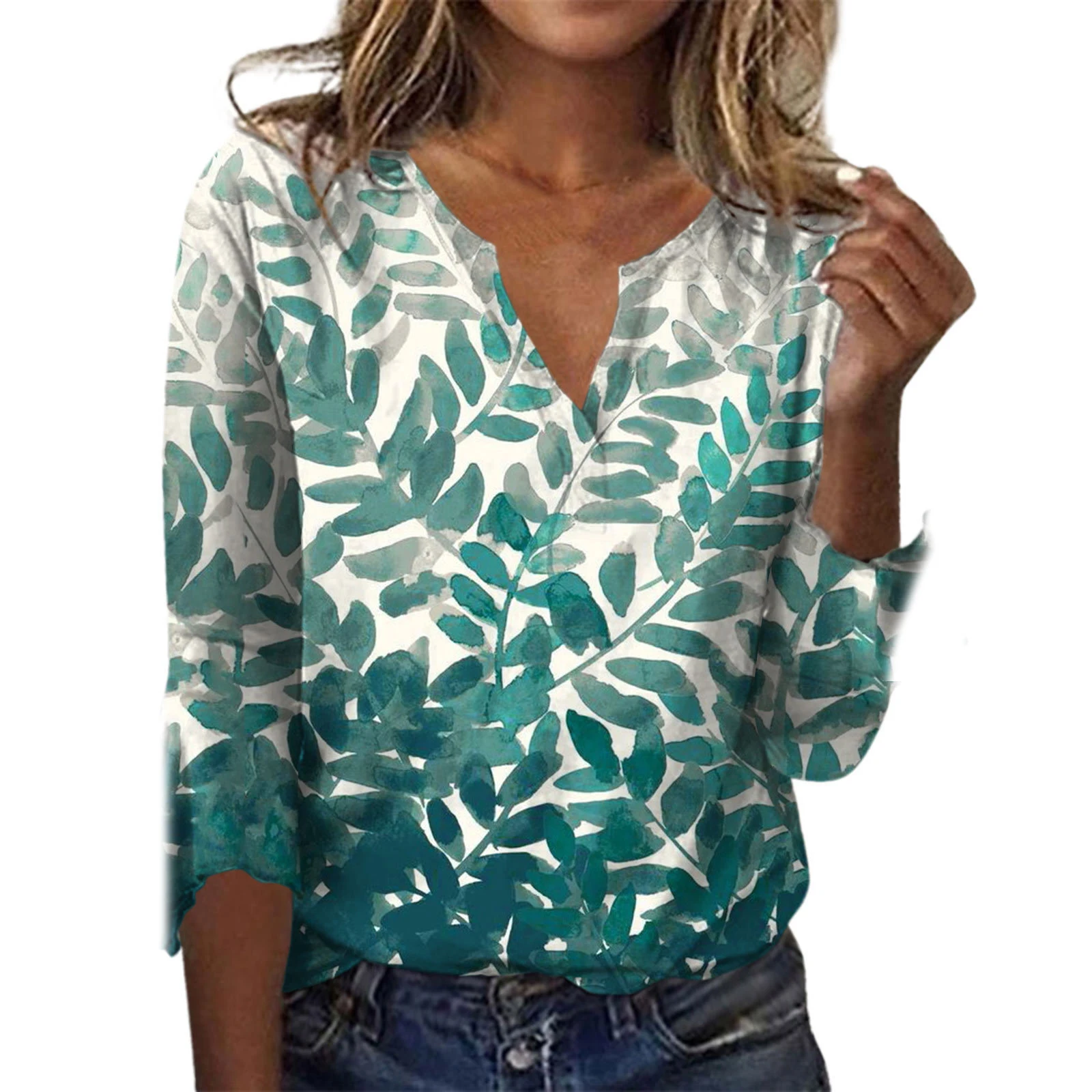 Title 10, Womens Fashion Loose Summer Printed Top Comfor...