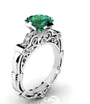 Anel com padrão de rolagem vazada de zircônia cúbica, diamantes quadrados, banhado a cobre e prata, perfeito para um toque de luxo. — foto 1