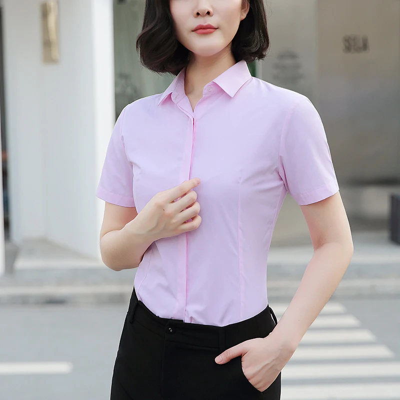 Title 4, Womens Casual Short Sleeve Slim Shirt