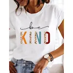 Women's Leopard Print Love Casual Retro Printed Plus Size Women's Clothing White T Short Sleeve Women — photo 27