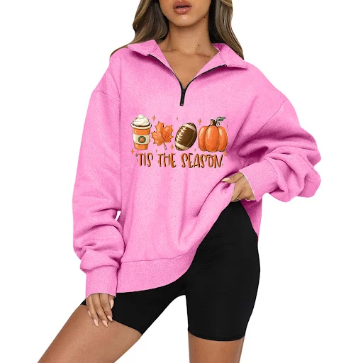 Title 13, Halloween-Kapuzenpullover mit Kürbisdruck, läss...