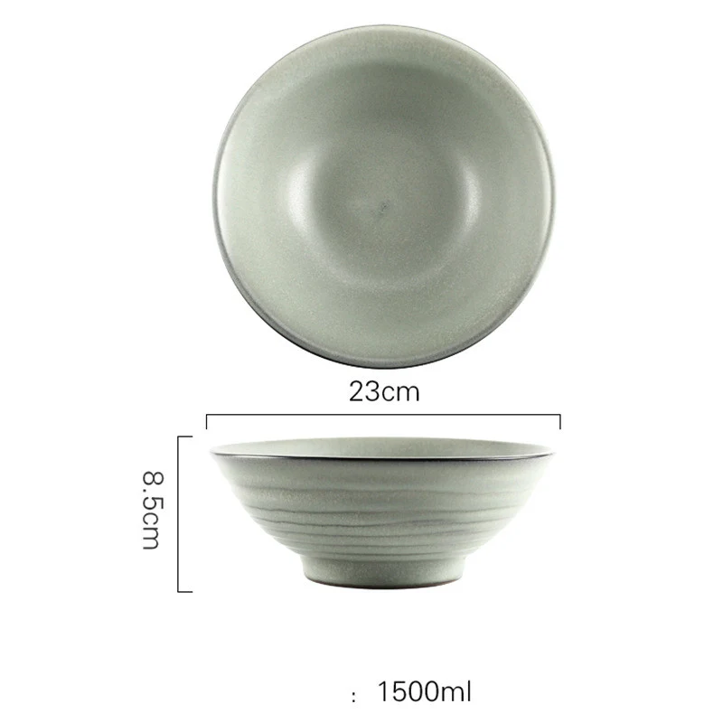 Title 1, Japanese Vintage Ceramic Ramen Bowl Retro Table...