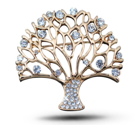 Spilla albero piccolo con strass per abbigliamento elegante. Design generoso e di alta qualità, per un tocco di classe. — foto 2