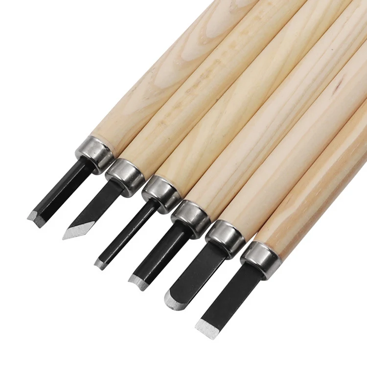 Title 6, Pine Manganese Steel Wood Carving Suit for deta...