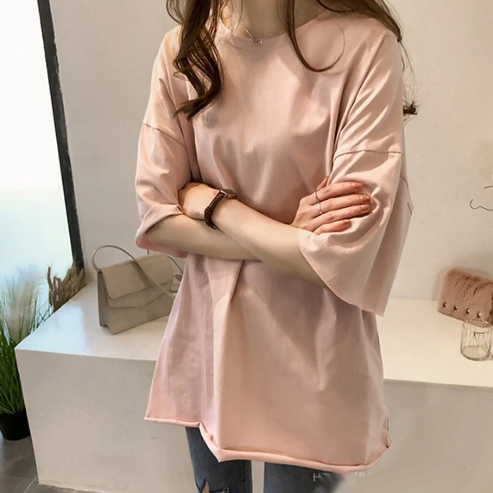 Lente En Zomer Nieuwe 95 Katoen Kan Zich Niet Betalen Bal Snoep Kleur Ronde Hals Trui T-shirt Dames Korte mouwen Top Loo — foto 1