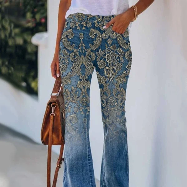 Trend Nepravilne Široke Pantalone Apstraktni Print Ležerne Široke Pantalone Udobnost i Stil za Svakodnevno Nošenje i Moderni Izgled — foto 1