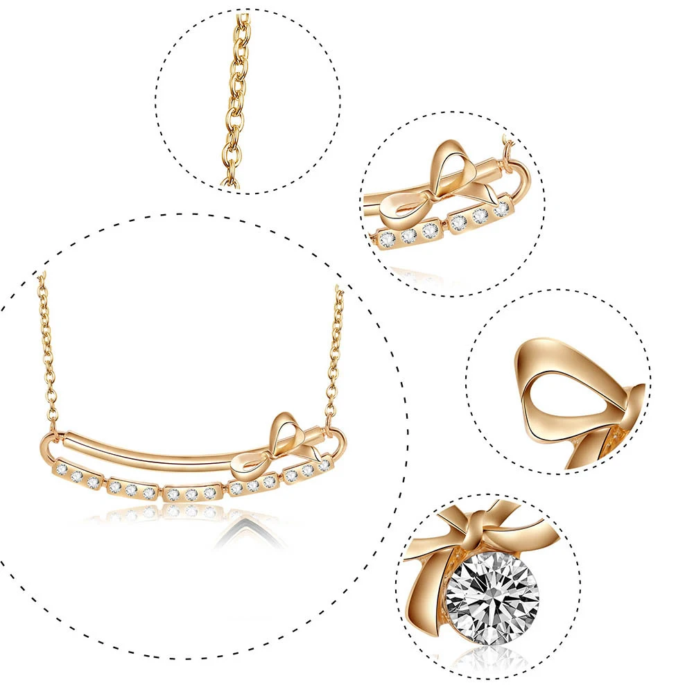 Conjunto de Joias Colar e Brincos com Gemas Charmoso Presente para Ocasiões Especiais e Adorno Sofisticado — foto 3