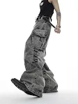 Niche Heavy Industry Pleated Washed Slightly Flared Jeans Large Pocket Design Casual Wide-leg Pants for Everyday Wear — photo 6