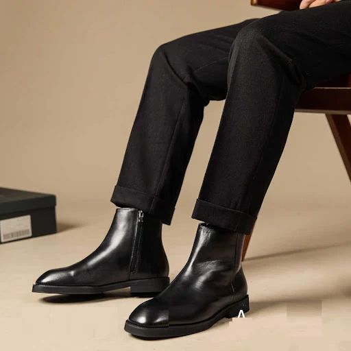 Title 3, Herren Casual Leder High-Top Stiefel mit quadra...