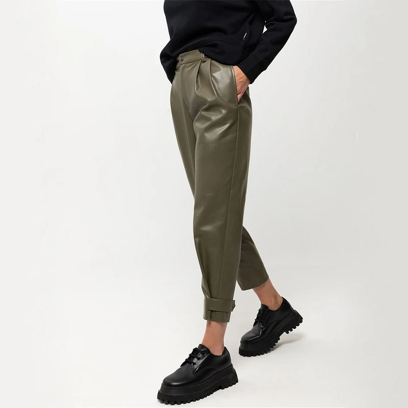Title 4, Fashion High-waist Slim-fit PU Leder Cropped Br...