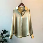 Satijnen damesshirt met lange mouwen — foto 12