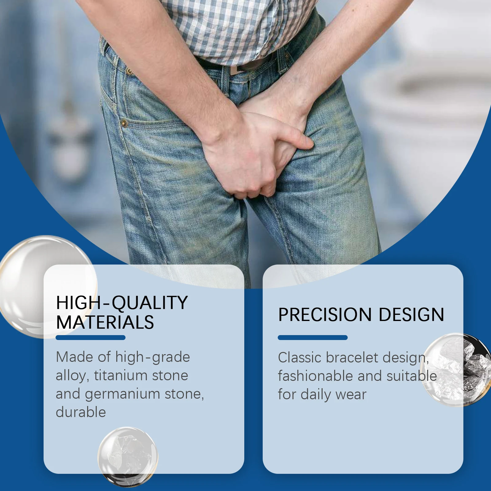 Pulseira de Cuidado Masculino Corpo Relaxado Promove relaxamento e bem-estar. Perfeita para acalmar a mente e o corpo, desfrutando de uma vida mais tranquila. — foto 5