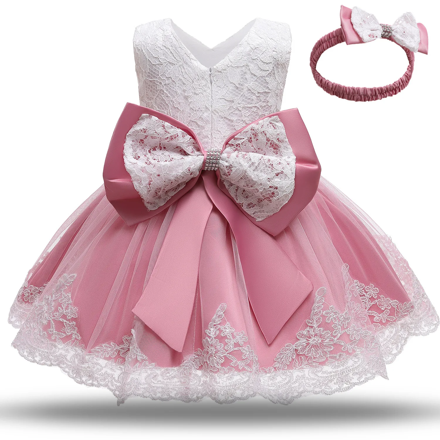 Vestido Batizado Branco para Bebê Menina Princesa Aniversário Roupa Infantil Flor Vestido de Festa Infantil Vestidos para Menina — foto 3