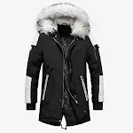 Men's large fur collar long cotton coat thick men's long cotton jacket winter ready warm stylish and comfortable — photo 3
