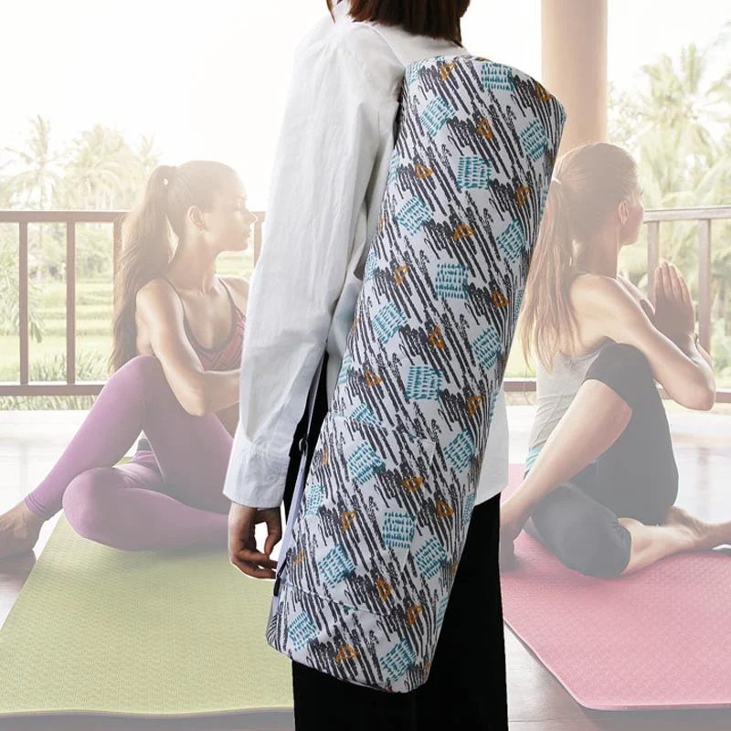 Bolso de yoga cilíndrico de lona impermeable para moda práctica y elegante, transporte cómodo y protege tu equipo. — foto 4